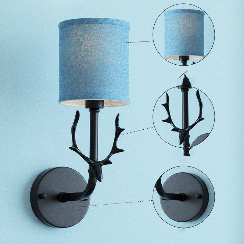 Wrought Iron Antlers Lamps